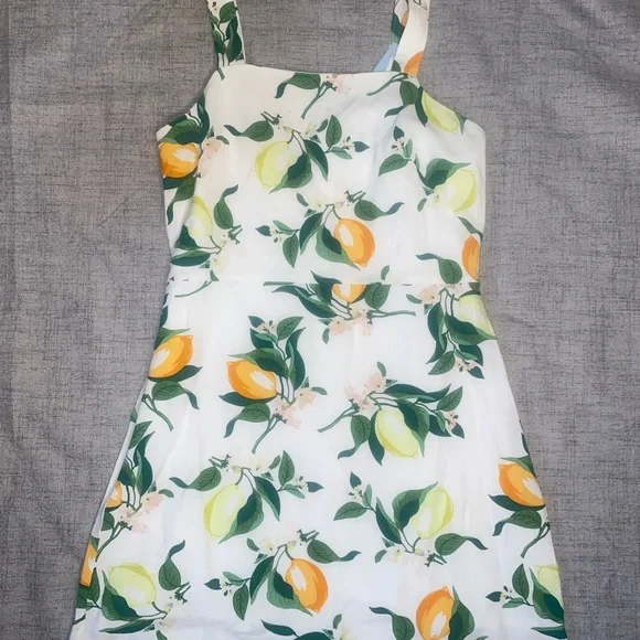 Size 6P Ann Taylor (NWT) Lemon Sundress, Square Neck Sheath Dress, Line - Picture 3 of 13